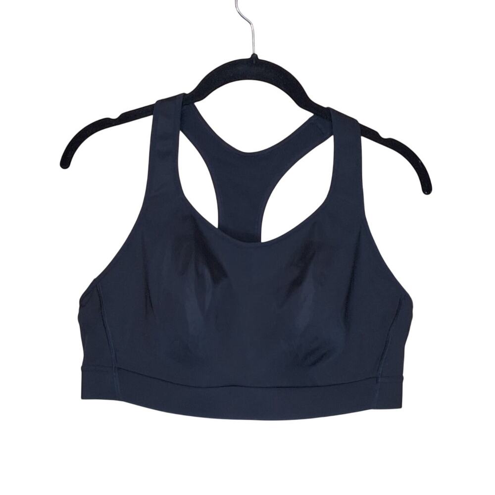 Athleta Hustle II Sorts Bra Size 40 B/C Black High Impact Racerback Activewear